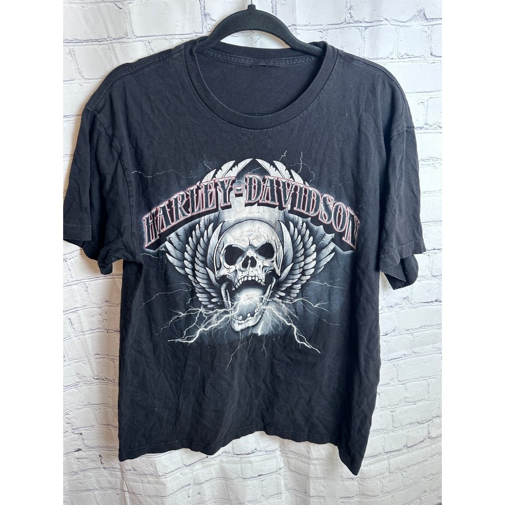 Harley-Davidson Graphic T-Shirt Skull Lightning Biker Tee
